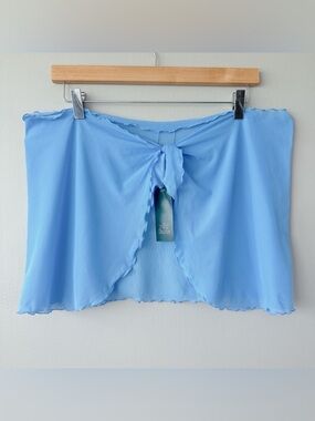Wild Fable Sarong beach cover up NWT light blue tie front stretchy small medium